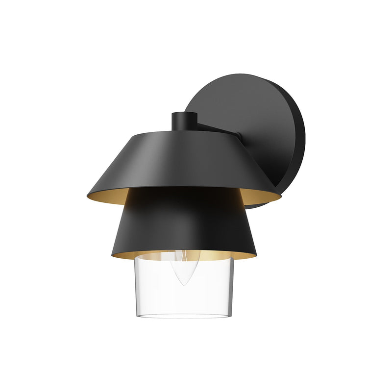 Kuzco Tetsu 6in 1-Light Vanity Light | Japandi Matte Black Steel and Clear Glass | Bathroom & Powder Room | 6.5 x 8.75 in | Model WV475106MBCL