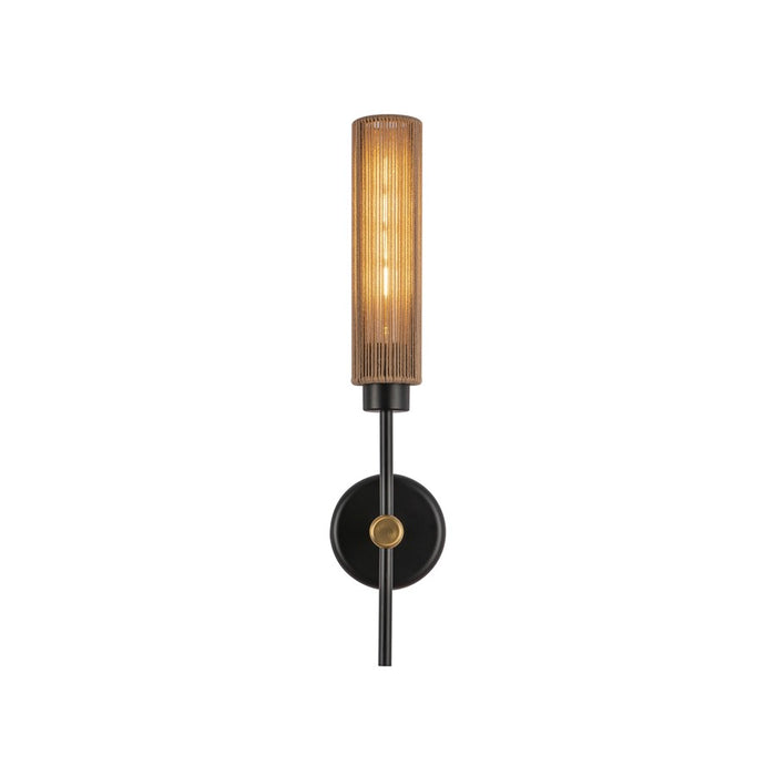 Kuzco Colby 20" Socket Wall/Vanity Light, Black/Tan Jute/Cotton