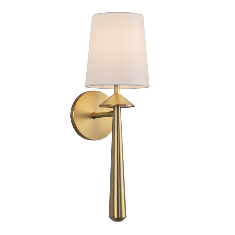 Kuzco Bridgette 16" Socket Wall/Vanity Light, Gold/White Linen
