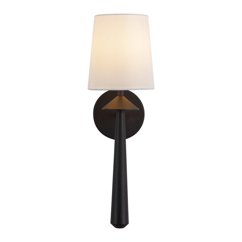 Kuzco Bridgette 16" Socket Wall/Vanity Light, Black/White Linen - WV497106MBWL