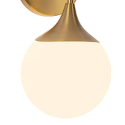 Alora Mood Nouveau 12in 1-Light Wall/Vanity Light | Aged Gold Metal and Opal Matte Glass | Bathroom & Powder Room | Model WV505106AGOP