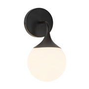 Kuzco Alora Mood Nouveau 12in 1-Light Vanity Light | Art Deco Matte Black and Opal Glass | Bathroom & Powder Room | 6 x 11 x 7 in | Model WV505106MBOP