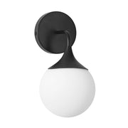 Kuzco Alora Mood Nouveau 12in 1-Light Vanity Light | Art Deco Matte Black and Opal Glass | Bathroom & Powder Room | 6 x 11 x 7 in | Model WV505106MBOP