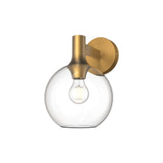 Kuzco Castilla 1-Light 8in Wall Vanity | Classic Chic Aged Gold and Clear Glass | Bathroom & Powder Room | 7.88 x 11.88 x 9.88 in | Model WV506108AGCL