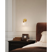 Kuzco Castilla 1-Light 8in Wall Vanity | Classic Chic Aged Gold and Clear Glass | Bathroom & Powder Room | 7.88 x 11.88 x 9.88 in | Model WV506108AGCL