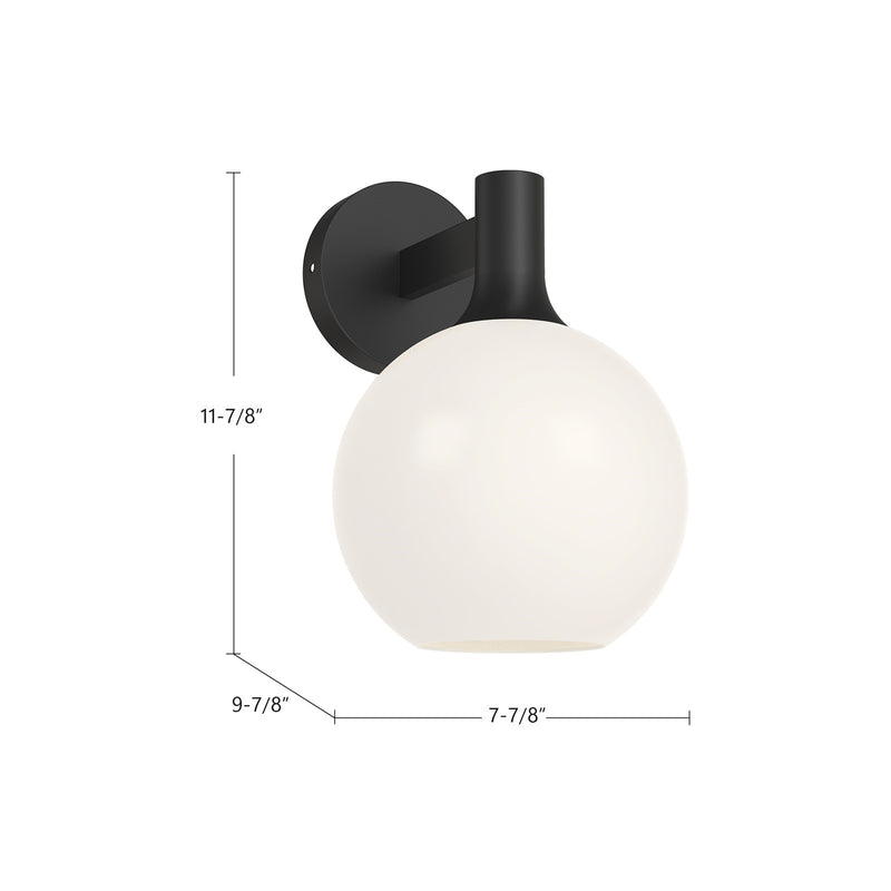Kuzco Castilla 1-Light 8in Wall Vanity | Classic Chic Clear Glass and Matte Black | Bathroom & Powder Room | 7.88 x 11.88 in | Model WV506108MBCL