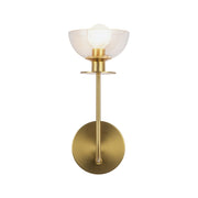 Kuzco Sylvia 1-Light 5in Wall Vanity | Modern Brushed Gold Steel and Clear Glass | Bathroom & Powder Room | Damp Rated, 60W E12 | Model WV515205BGCL