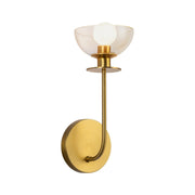 Kuzco Sylvia 1-Light 5in Wall Vanity | Modern Brushed Gold Steel and Clear Glass | Bathroom & Powder Room | Damp Rated, 60W E12 | Model WV515205BGCL