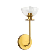 Kuzco Sylvia 1-Light 5in Wall Vanity | Modern Brushed Gold Steel and Clear Glass | Bathroom & Powder Room | Damp Rated, 60W E12 | Model WV515205BGCL
