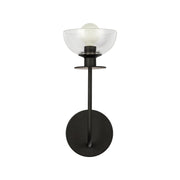 Kuzco Sylvia 5in 1-Light Wall Vanity | Modern Matte Black Steel and Clear Glass Shade | Bathroom Vanity & Powder Room | Model WV515205MBCL