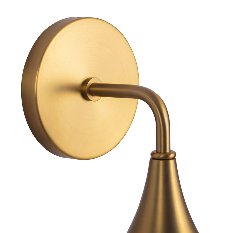 Alora Mood Hazel 1-Light 6in Wall Sconce | Aged Gold and Opal Matte Glass | Bathroom & Powder Room Vanity Light | 60W E26 Damp | Model WV524006AGOP