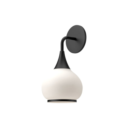 Alora Mood Hazel 6in 1-Light Wall Sconce | Vintage Matte Black and Opal Matte Glass | Bathroom Vanity & Hallway | Model WV524006MBOP