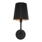 Kuzco Plisse 7in 1-Light Vanity Light | Matte Black Metal Pleated Shade | Bathroom Vanity & Powder Room | 7 x 7.88 x 17 in | Model WV528007MB