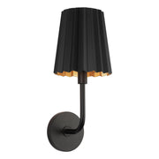 Kuzco Plisse 7in 1-Light Vanity Light | Matte Black Metal Pleated Shade | Bathroom Vanity & Powder Room | 7 x 7.88 x 17 in | Model WV528007MB