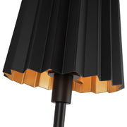Kuzco Plisse 7in 1-Light Vanity Light | Matte Black Metal Pleated Shade | Bathroom Vanity & Powder Room | 7 x 7.88 x 17 in | Model WV528007MB