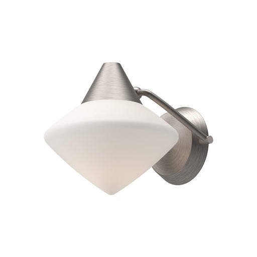 Alora Mood Nora 1-Light 8in Wall Vanity | Brushed Nickel Opal Matte Glass | Bathroom & Powder Room | 8 x 8.12 x 9.88 in | Model WV537508BNOP