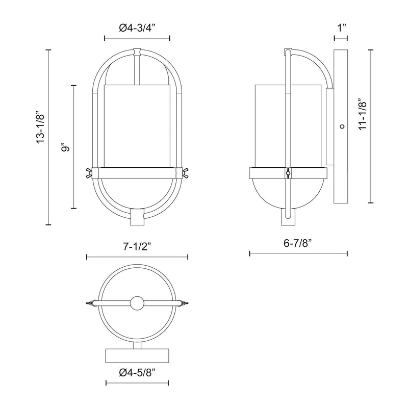 Alora Mood Cyrus 7in 1-Light Wall Sconce | Traditional Aged Gold Steel and Clear Glass | Bathroom & Powder Room Vanity | Model WV539007AGCL