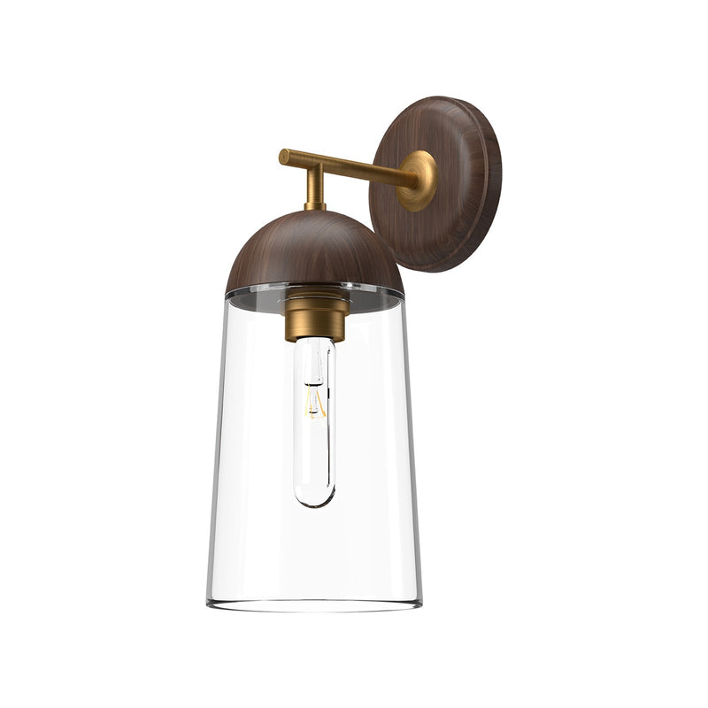 Kuzco Emil 1-Light Vanity Light | Aged Gold and Walnut Wood | Bathroom & Powder Room | 6 x 14.88 in | Model WV542007AGWT