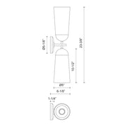 Kuzco Emil 2-Light 5in Vanity Light | White Oak and Clear Glass | Bathroom Vanity & Powder Room | 23.38 x 5 x 6.12 in | Model WV542226WHWK