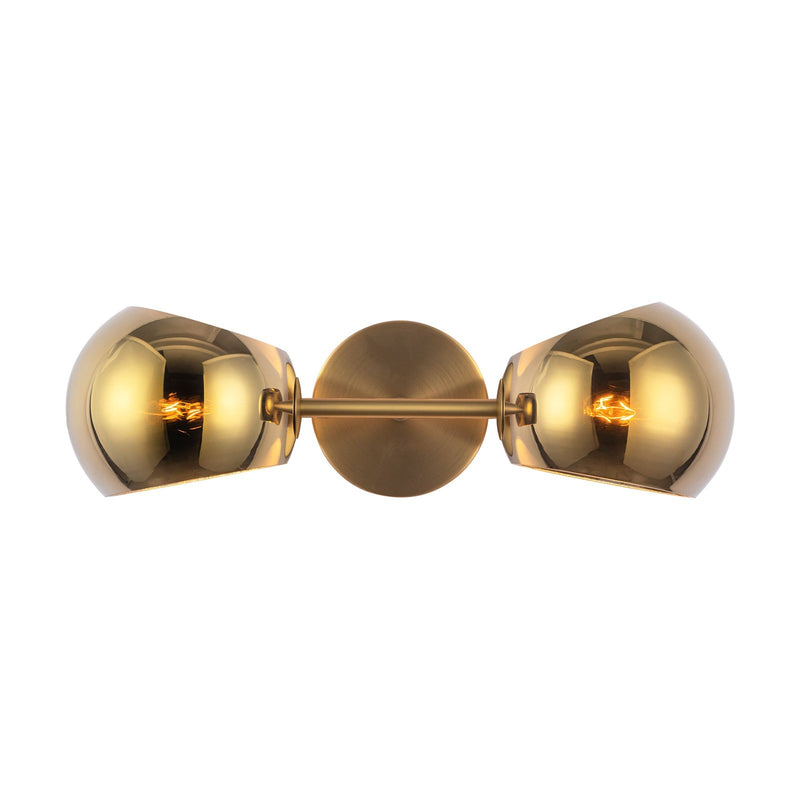 Alora Mood Willow 17in 2-Light Vanity Light | Brushed Gold and Copper Glass | Bathroom Vanity & Damp Location | 16.8 x 5 x 6.6 in | Model WV548217BGCP