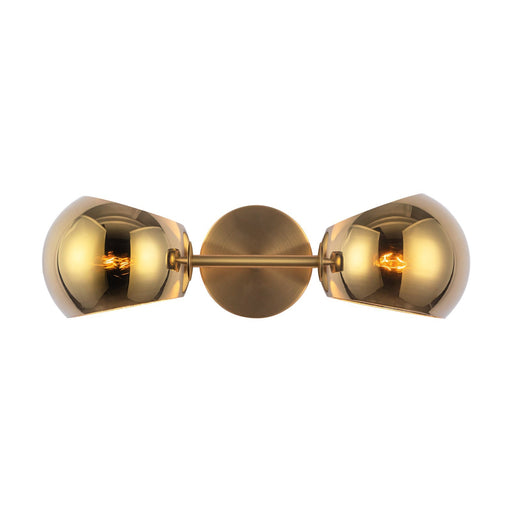 Alora Mood Willow 17in 2-Light Vanity Light | Brushed Gold and Copper Glass | Bathroom Vanity & Damp Location | 16.8 x 5 x 6.6 in | Model WV548217BGCP