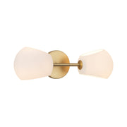 Kuzco Willow 2-Light 17in Vanity Light | Brushed Gold and Opal Glass | Bathroom & Powder Room | 16.75 x 5 x 6.62 in | Model WV548217BGOP
