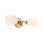 Kuzco Willow 2-Light 17in Vanity Light | Brushed Gold and Opal Glass | Bathroom & Powder Room | 16.75 x 5 x 6.62 in | Model WV548217BGOP