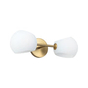 Kuzco Willow 2-Light 17in Vanity Light | Brushed Gold and Opal Glass | Bathroom & Powder Room | 16.75 x 5 x 6.62 in | Model WV548217BGOP