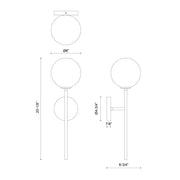 Kuzco Cassia 6in 1-Light Wall Sconce | Mid-Century Matte Black and Opal Matte Glass | Bedroom & Bathroom Accent Light | Model WV549101MBOP