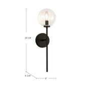 Kuzco Cassia 6in 1-Light Wall Sconce | Mid-Century Matte Black and Opal Matte Glass | Bedroom & Bathroom Accent Light | Model WV549101MBOP