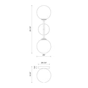 Kuzco Cassia 2-Light 6in Wall Vanity Light | Aged Gold and Opal Matte Glass | Bedroom & Hallway Vanity | 6 x 6 x 20.12 in | Model WV549220AGOP