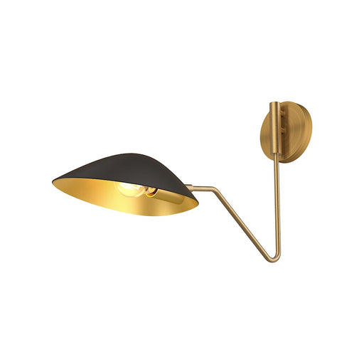 Kuzco Oscar 6in 1-Light Vanity Light | Modern Aged Gold and Matte Black Steel | Bathroom & Powder Room | 8 x 6.12 x 12.75 in | Model WV550006MBAG
