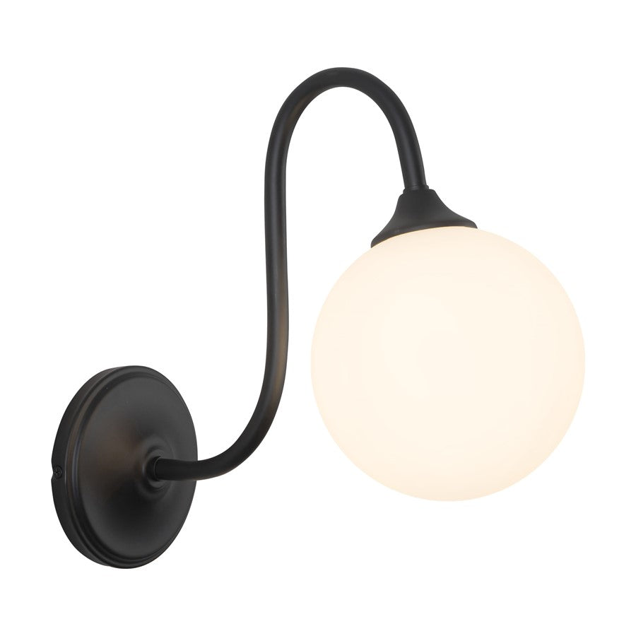 Kuzco Bancroft 12" Blk Bathroom Vanity Light, Matte Black - WV561106MB