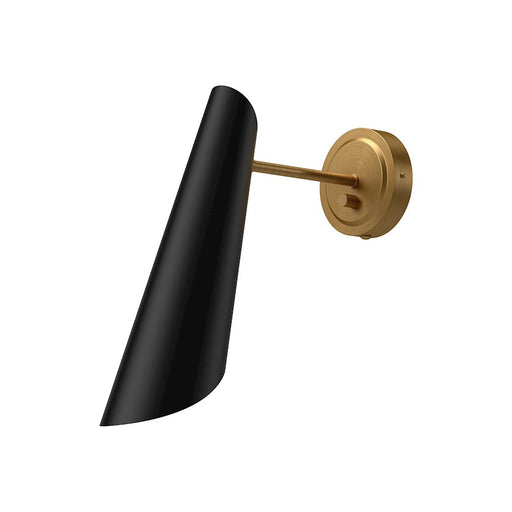 Kuzco Gabriel 1-Light 5in Wall/Vanity Light | Aged Gold and Matte Black | Bathroom & Powder Room Vanity | 60W E26 Socket Damp | Model WV572205MBAG