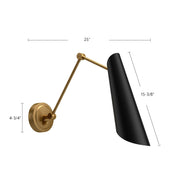Kuzco Gabriel 4in 1-Light Wall Sconce | Elegant Aged Gold Metal and White Shade | Bathroom Vanity & Hallway Accent | Model WV572325WHAG