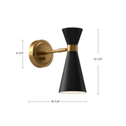 Alora Mood Blake 4in 1-Light Vanity Light | Aged Gold and White Metal | Bathroom & Powder Room | 60W E26 Damp Rated | Model WV574404WHAG