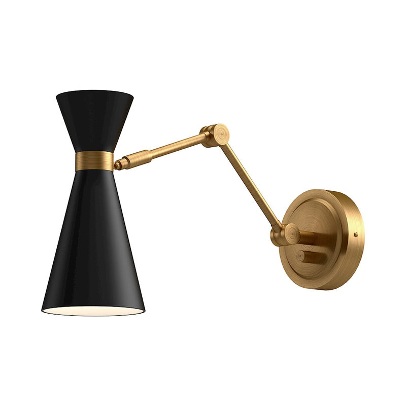 Alora Mood Blake 1-Light 5in Wall Sconce | Aged Gold and Matte Black | Bathroom Vanity & Hallway Accent | 60W E26 Dimmable | Model WV574524MBAG
