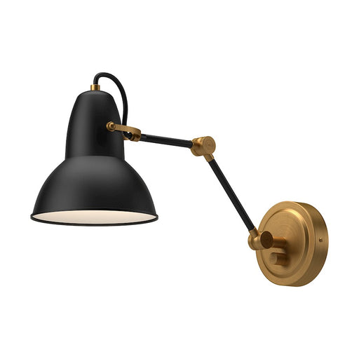 Kuzco Felix 6in 1-Light Wall Sconce | Vintage Modern Aged Gold and Matte Black Metal | Bedroom Reading & Bathroom Vanity | Model WV576027MBAG