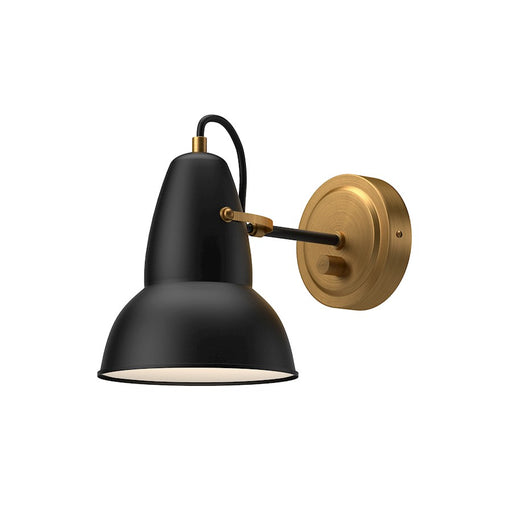 Kuzco Felix 1-Light Wall Sconce | Vintage Industrial Aged Gold and Matte Black Metal | Bedroom Reading & Hallway Accent | Model WV576607MBAG