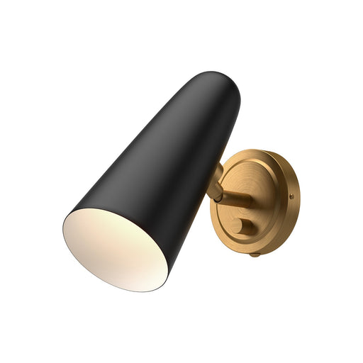 Kuzco Daniel 5in 1-Light Wall Sconce | Aged Gold and Matte Black Mixed Metal | Bathroom Vanity & Bedside | Model WV578805MBAG