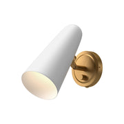 Kuzco Daniel 1-Light Wall Sconce | Mixed-Metal Aged Gold and White | Bedside & Hallway Accent | 5 x 10.5 in, Damp Rated | Model WV578805WHAG