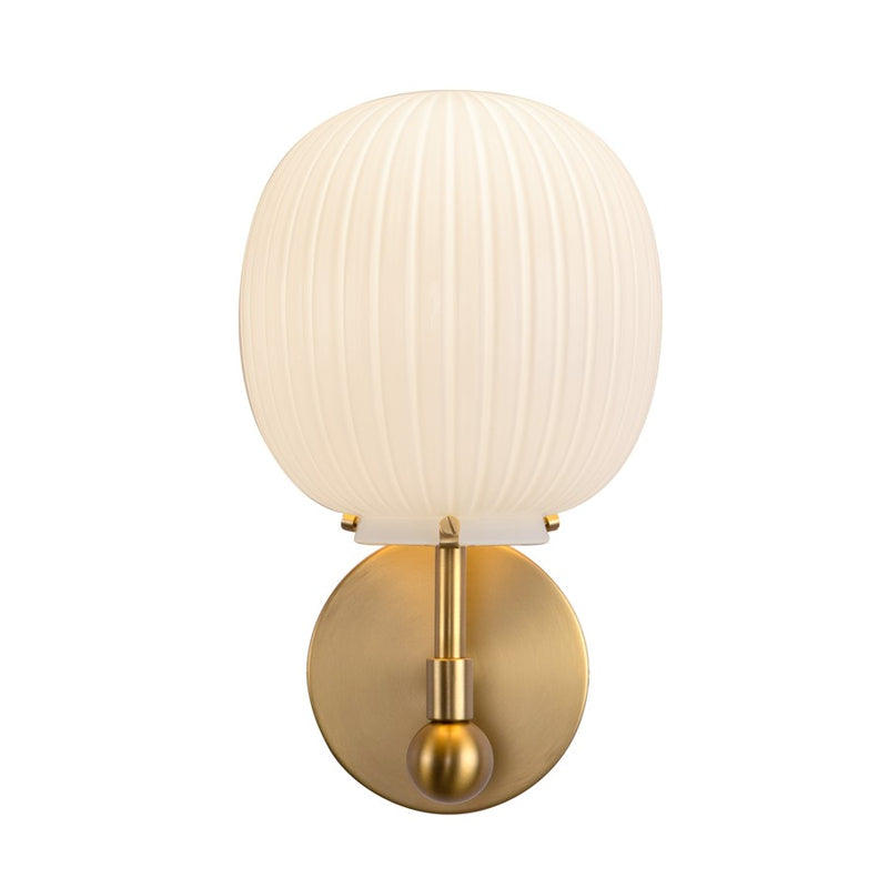 Kuzco Cherise 7" Socket Wall/Vanity Light, Gold/Glossy Opal Glass