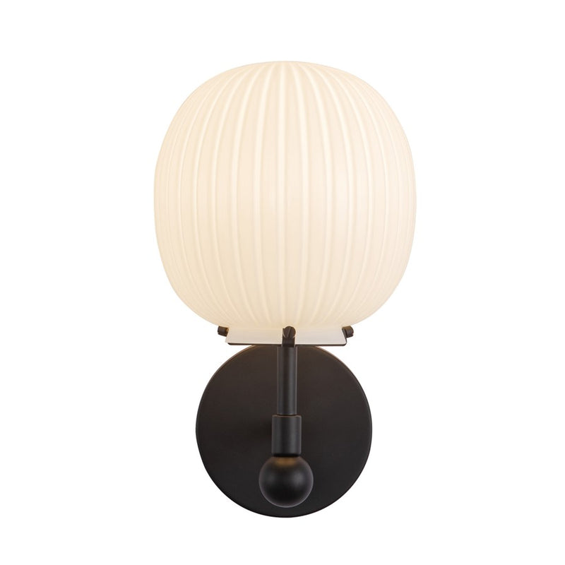 Kuzco Cherise 7" Socket Wall/Vanity Light, Black/Glossy Opal