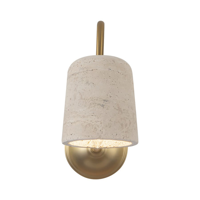 Kuzco Bromley 5" Gold Bathroom Vanity, Brushed Gold/Travertine
