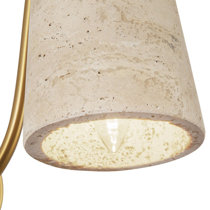 Kuzco Bromley 5" Gold Bathroom Vanity, Brushed Gold/Travertine
