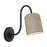 Kuzco Bromley 5" Blk Bathroom Vanity Light, Matte Blk/Travertine - WV592105MBTRV