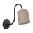 Kuzco Bromley 5" Black Bathroom Vanity Light, Matte Black/Travertine