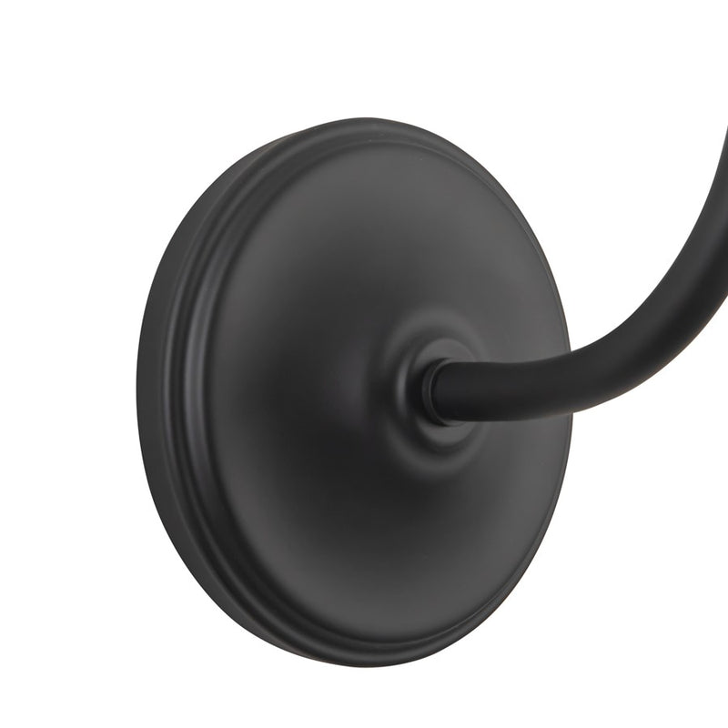 Kuzco Bromley 5" Black Bathroom Vanity Light, Matte Black/Travertine