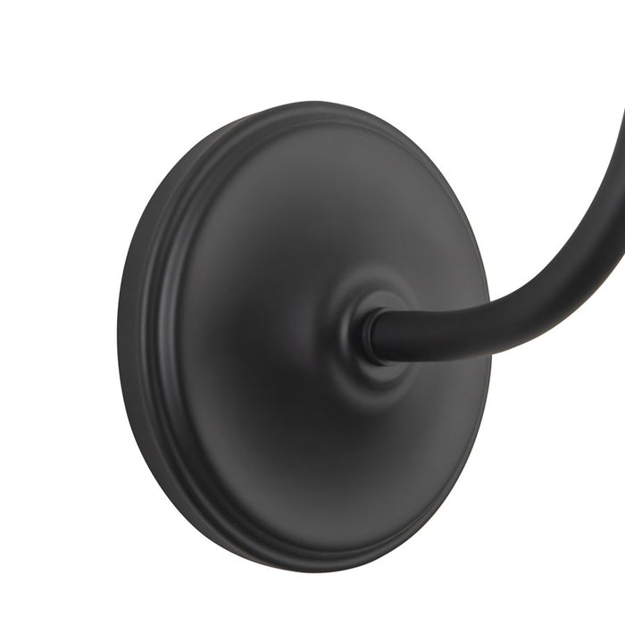 Kuzco Bromley 5" Black Bathroom Vanity Light, Matte Black/Travertine