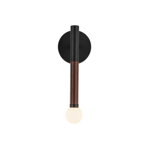 Kuzco Arden 14" LED Wall/Vanity Light, Black/Opal Glass